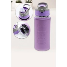 H2o Deri Kılıflı Pipetli Cam Matara - 500 ML-H2O87152 Lila