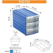 Sembol Y93 Plastik Çekmeceli Kutu 18 Çekmeceli