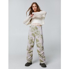 Koton Crop Ajurlu Tişört Uzun Kollu Bisiklet Yaka