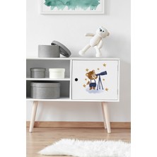 Aly Markt Sevimli Ayıcık ve Yıldızlar Temalı Çocuk Odası Priz Dolap Kapı Duvar Ayna Cam Için Sticker