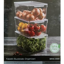 Toptan Bulurum Buzdolabı Organizeri Büyük Boy Kapaklı 200X325X145 mm