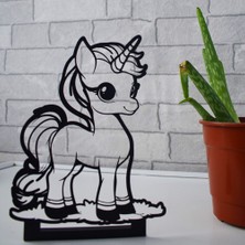 Woody Metal Unicorn Masa Süsü, Masaüstü Süs Eşyası, Biblo, Ofis Dekorasyonu, Dekoratif Aksesuar,  Masaüstü Ofis Hediyesi Yılbaşı Süsleri, Dekoratif Obje, Kafe Restoran Dekorasyon