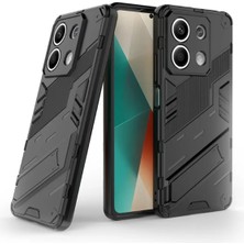 Microcase Xiaomi Redmi Note 13 / Note 13 Pro 5g Global Matrix Serisi Armor Standlı Perfect Koruma Kılıf - Siyah AL3416