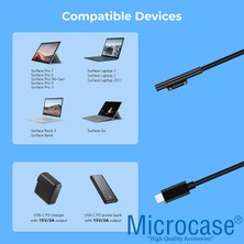 Microcase Surface Pro 3-4-5-6-7-8 Uyumlu Type-C Pd Manyetik Şarj Kablosu 150 cm - AL4145