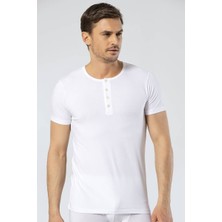 Cacharel Erkek Bisiklet Yaka Dügmeli T-shirt 1308/Beyaz