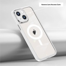 BlueCase Apple iPhone 13 Uyumlu Kılıf Magsafe Guard Silikon Kılıf (Kablosuz Şarj Destekli) Beyaz