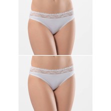 Türen Kadın Beli Dantelli Likralı 2li Pamuklu Bikini Külot