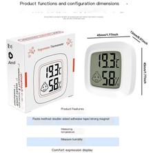Airenk Mini Sıcaklık ve Nem Ölçer Kapalı Ev Elektronik Termometre Kuru ve Islak Bebek Odası Dijital Ekran Duvar Asılı Oda Tırmanma Evcil Hayvan Sıcaklığı (Yurt Dışından)