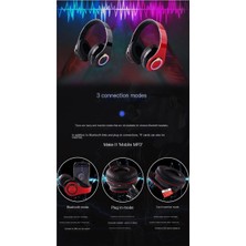 Airenk Kablosuz Aydınlık Bluetooth Kulaklık Başa Takılan Bluetooth Kulaklık 5.0 Takılabilir Kart Katlanabilir Subwoofer (Yurt Dışından)