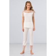 Türen Dantelli Kısa Kol Pijama