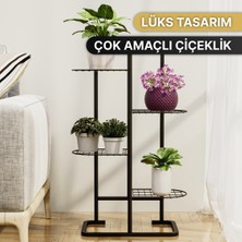 Bino 4 Katlı Metal Çiçeklik Dekoratif Lüks Bahçe Mobilyası  Bahçe Balkon Rafı