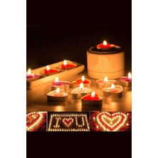 Kalp Mum, Love Ve Kalp Balon, Gül Yaprağı, Tealight Mum Süsleme, Sevgililer Günü, Evlilik Teklifi Sürprizi