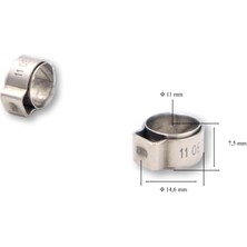 Oetiker 11,0 mm Paslanmaz Kulaklı Argon Kelepçesi