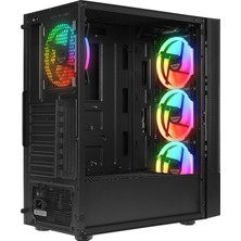 Everest Dusk Peak 600W Temperli Camlı 4*12CM Rgb Fan Atx Mid-T Gaming Oyuncu Kasası