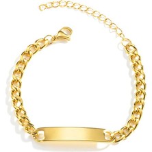 Chavin Gold Çelik Erkek Yassı Zincir Model Künye Bileklik EU40SR