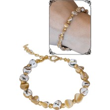 Tesbih Atölyesi Sertifikalı Kahverengi Sedef Taşı Bileklik - Ayarlamalı