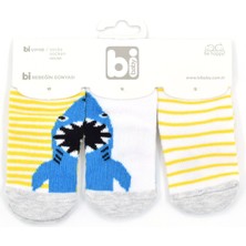 Bibaby Shark 3'lü Bebek Çorabı 68215
