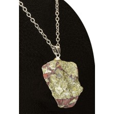 Tesbih Atölyesi Sertifikalı Ham Işlenmemiş Kan Taşı Kolye (Heliotrop)