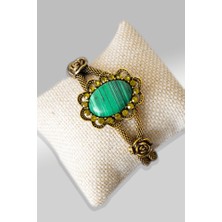 Tesbih Atölyesi Sertifikalı Tilki Kuyruğu Model Malahit Taşı Bileklik - Ayarlamalı