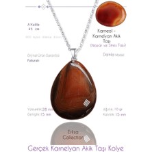 Tesbih Atölyesi Sertifikalı Damla Model Karnelyan Akik Taşı Kolye - Küçük Boy