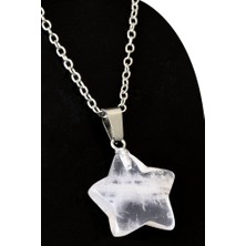 Tesbih Atölyesi Sertifikalı Yıldız Model Kristal Kuvars Taşı Kolye
