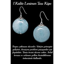 Tesbih Atölyesi Sertifikalı Larimar Taşı Doğal Taş Küpe - 1.kalite