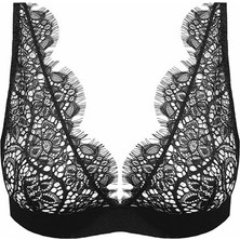 Deep Secret Siyah Saçaklı Dantel Bralet