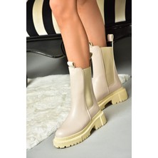 Fox Shoes N280349009 Bej/bej Kalın Tabanlı Günlük Kadın Bot