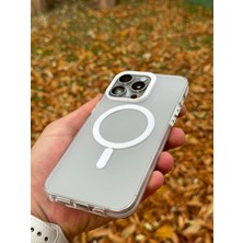 SPHONE iPhone 15 Pro Uyumlu Kılıf Mat Buzlu Şeffaf Magsafe Manyetik Şarj Destekli Hassas Buton Case