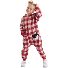 Denokids Fox Ekose Kız Çocuk Dokuma Tulum