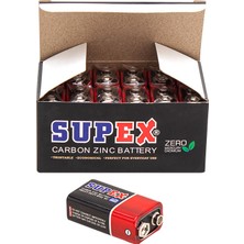 Supex 6F22 9 Volt Pil (12 Li Paket) (81)