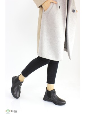 Doçka Kadın Hakiki Deri Lastikli Ortopedik Yumuşak Deri Günlük Bot AE23/KB1453B