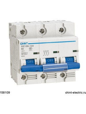Chint DZ158 Serisi / 3 Kutuplu 10KA / C Tipi 125A