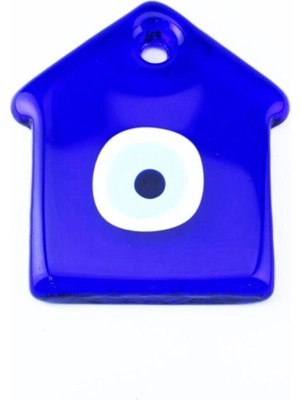 Cam Nazar Boncuğu Delikli Ev Modeli Küçük 5.5x6 cm