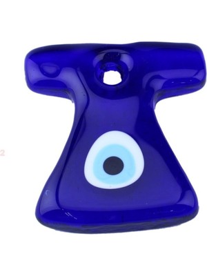 Depposite Cam Nazar Boncuğu Delikli Kaftan Modeli Büyük Boy 9.5x9.5 cm