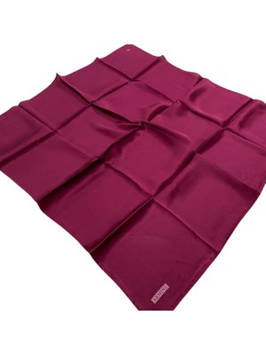 Armine Koyu Fuşya Düz Renk Sura Ipek Eşarp 10D02-199