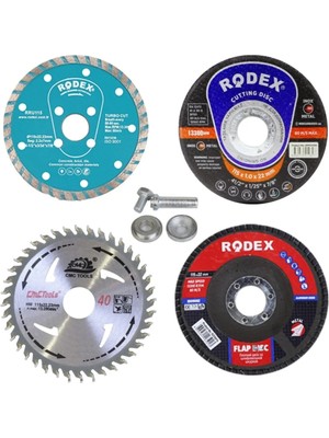 Mesut Hırdavat 5 Parça Mermer Inox Ahşap Metal Flap Kesici Kesme Disk Spiral Avuç Içi Taşlama Seti 115 mm