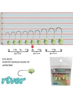 River Glowlu Jighead River Hunter 4’lü Paket 2gr