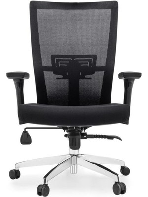 Ivo Vintage Çalışma Koltuğu Ergonomik Tasarımlı Siyah Kumaş Kaplama Yükseklik Ayarlı Tekerlekli