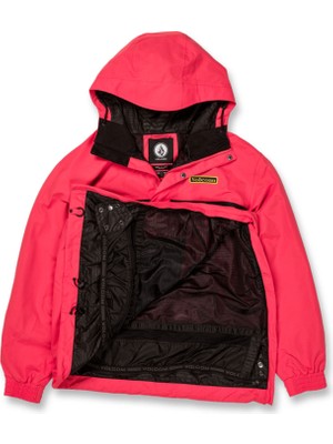 Volcom Turuncu Erkek Kapüşon Yaka Desenli Kayak Montu