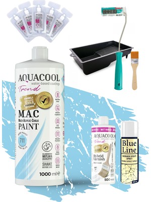 Aquacool Trend Akrilik Boya Seti - Fayans Boyama Seti - Tezgah Boyama Seti - Mermer Efekti Seti