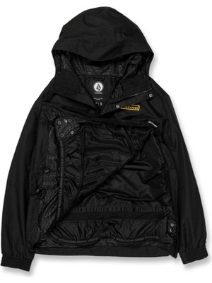Volcom Siyah Erkek Kapüşon Yaka Desenli Kayak Montu