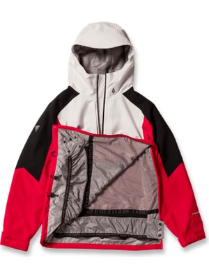 Volcom Kırmızı Erkek Kapüşon Yaka Desenli Kayak Montu
