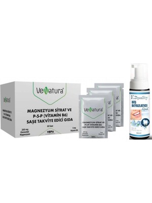 Venatura Magnezyum Sitrat P-5-P Vitamin B6 60 Saşe  - Diş Beyazlatıcı Köpük Hediye