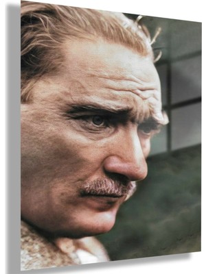 Gaagart Cam Tablo Yeşil Atatürk Portresi