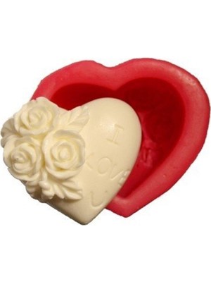 Depposite Silikon Gül Desenli I Love You Yazılı Kalıp