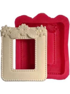 VİP Silikon Kalıp Çiçekli Küçük Çerçeve 8*6,5 cm