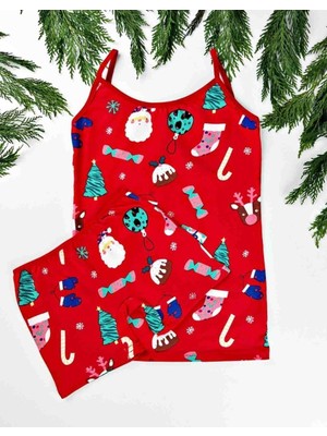 Elmas Kids Kız Çocuk Yıl Yılbaşı Temalı Atlet Boxer Takım