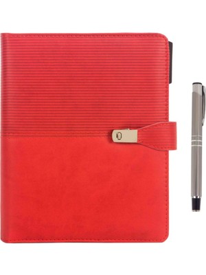 Hediye Rengi Exclusive 2024 Organizerli Ajanda ve Kalem Seti Kırmızı