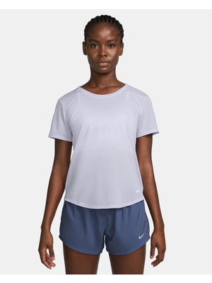 Nike Dri-Fıt One Breathe Kadın Mor Spor Tshirt DX0131